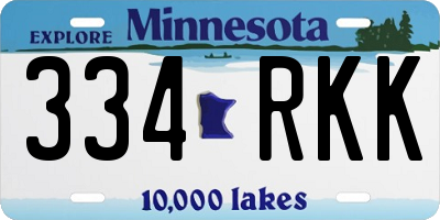 MN license plate 334RKK