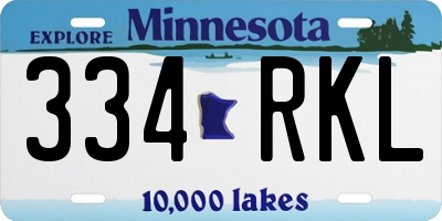MN license plate 334RKL