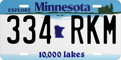 MN license plate 334RKM
