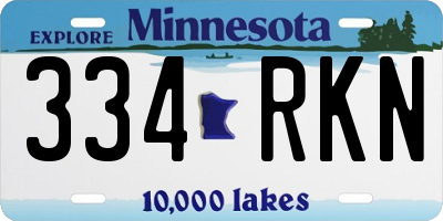MN license plate 334RKN