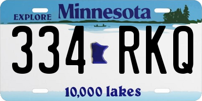 MN license plate 334RKQ