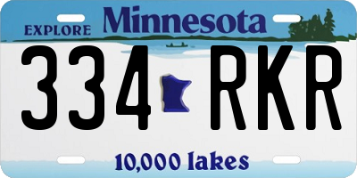 MN license plate 334RKR