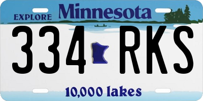 MN license plate 334RKS
