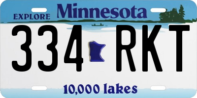 MN license plate 334RKT