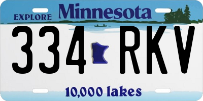MN license plate 334RKV