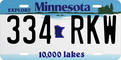 MN license plate 334RKW