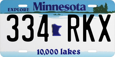 MN license plate 334RKX
