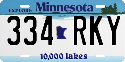 MN license plate 334RKY