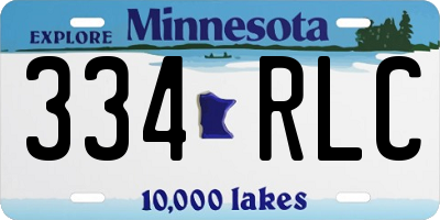 MN license plate 334RLC