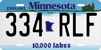 MN license plate 334RLF