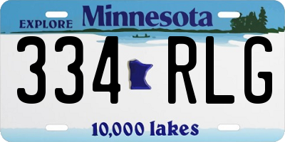 MN license plate 334RLG
