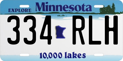 MN license plate 334RLH