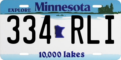 MN license plate 334RLI