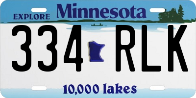 MN license plate 334RLK