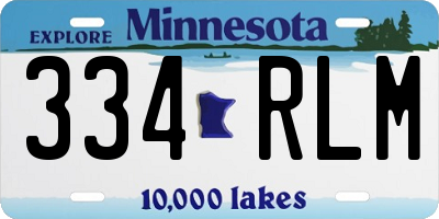MN license plate 334RLM