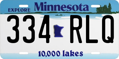 MN license plate 334RLQ