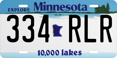 MN license plate 334RLR