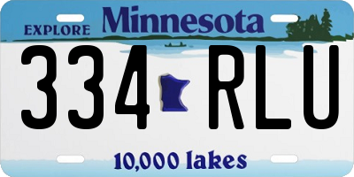 MN license plate 334RLU