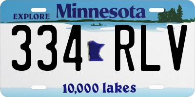 MN license plate 334RLV