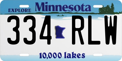MN license plate 334RLW