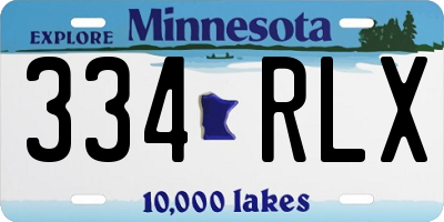 MN license plate 334RLX
