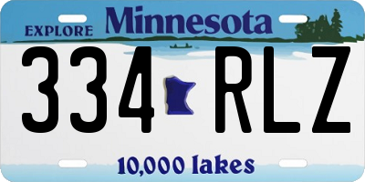 MN license plate 334RLZ