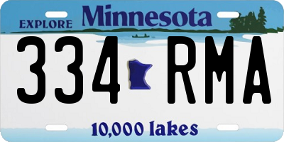 MN license plate 334RMA