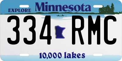 MN license plate 334RMC