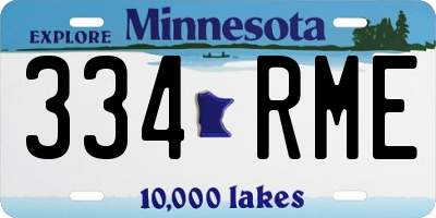 MN license plate 334RME