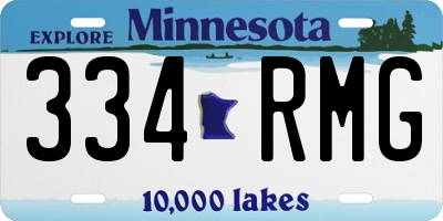 MN license plate 334RMG