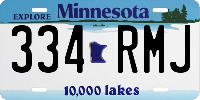 MN license plate 334RMJ