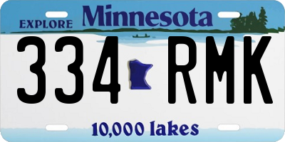 MN license plate 334RMK