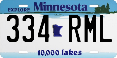 MN license plate 334RML