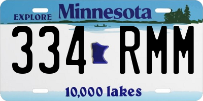 MN license plate 334RMM
