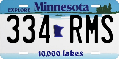 MN license plate 334RMS