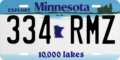 MN license plate 334RMZ