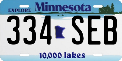 MN license plate 334SEB