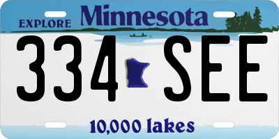 MN license plate 334SEE