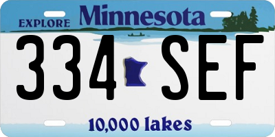 MN license plate 334SEF