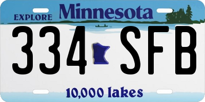 MN license plate 334SFB