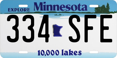MN license plate 334SFE