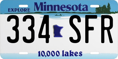 MN license plate 334SFR