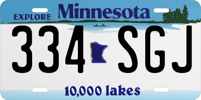 MN license plate 334SGJ