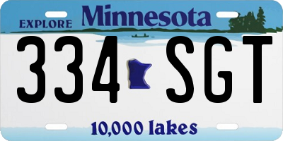 MN license plate 334SGT