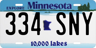 MN license plate 334SNY