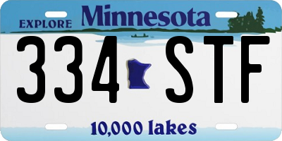MN license plate 334STF