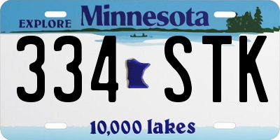 MN license plate 334STK