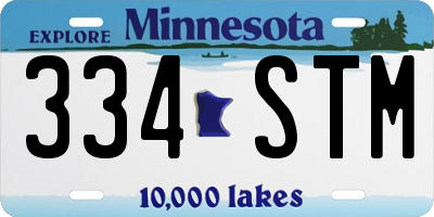 MN license plate 334STM