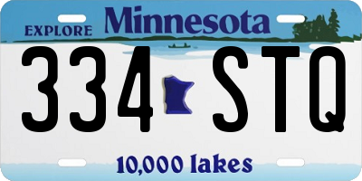 MN license plate 334STQ