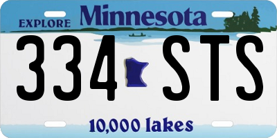 MN license plate 334STS